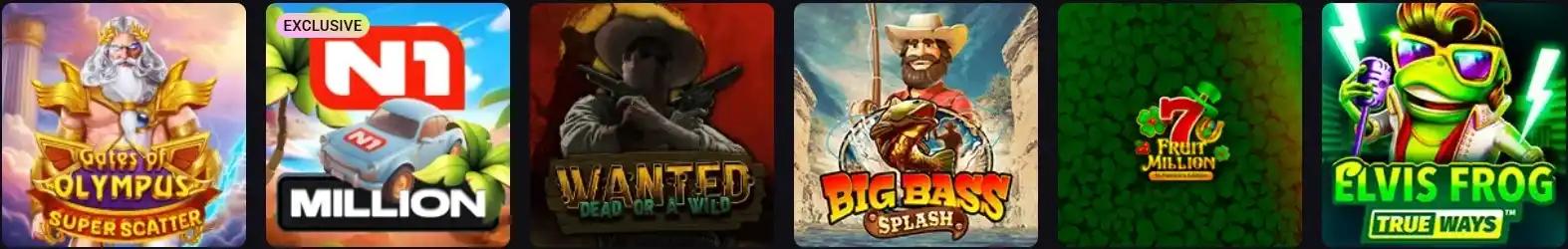 N1 Casino top slot games selection